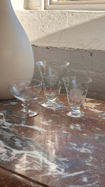 Large Collection of Cornflower Crystal Glassware
