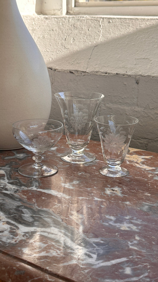 Large Collection of Cornflower Crystal Glassware