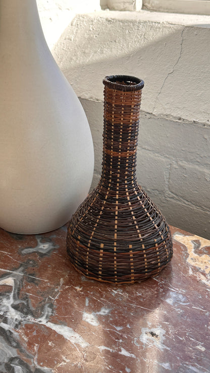 Pair of Woven Vases / Bottles
