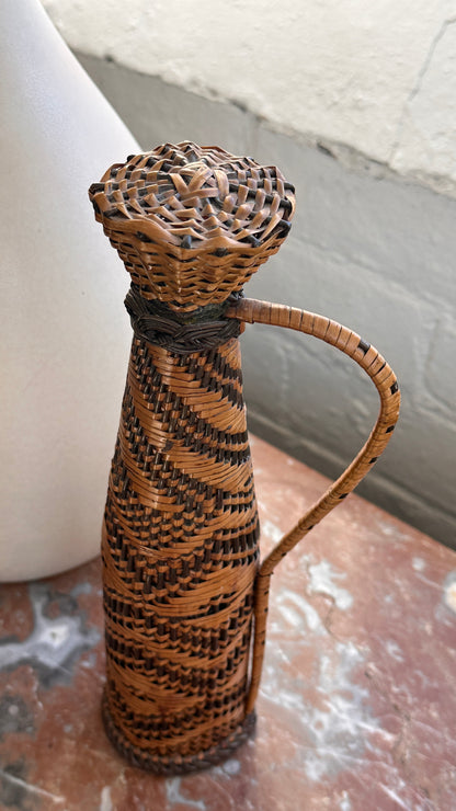 Pair of Woven Vases / Bottles