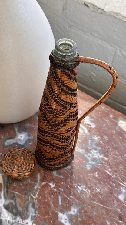 Pair of Woven Vases / Bottles