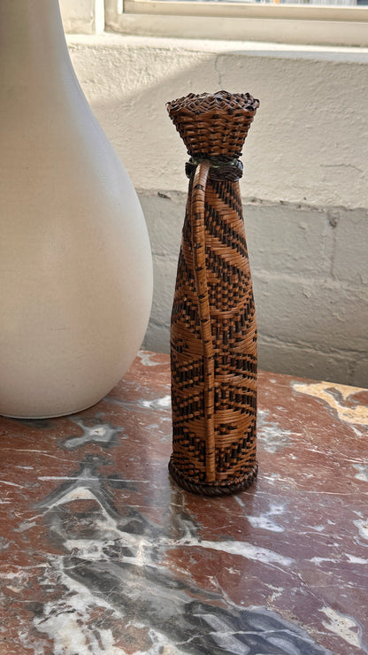 Pair of Woven Vases / Bottles
