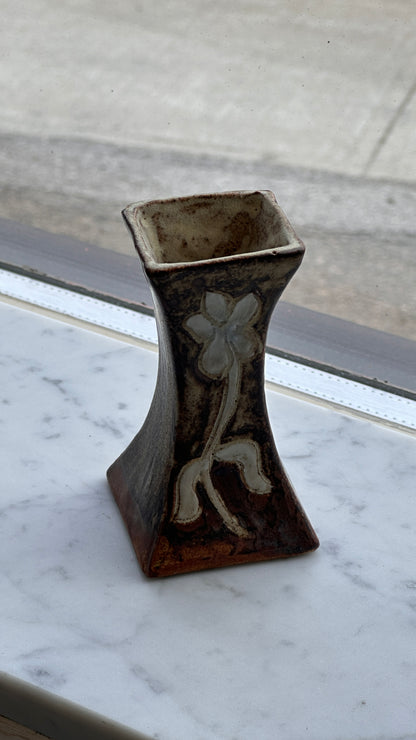 Handmade Ceramic Vase with Floral Design