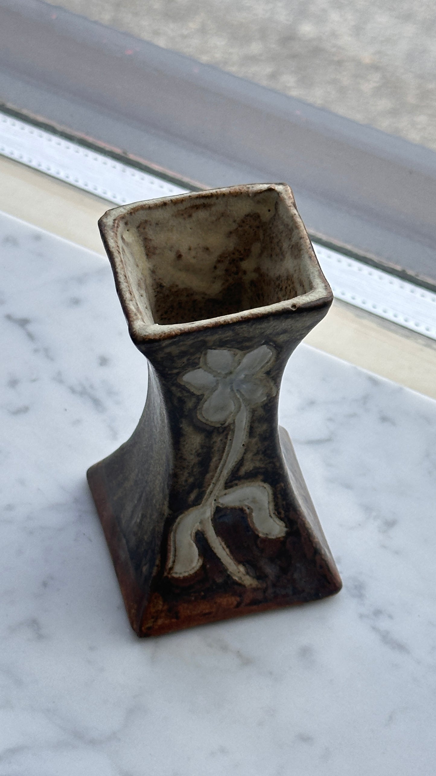 Handmade Ceramic Vase with Floral Design
