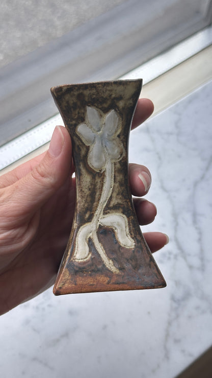 Handmade Ceramic Vase with Floral Design