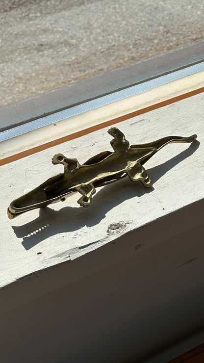 Vintage Cast Brass Crocodile Nutcracker