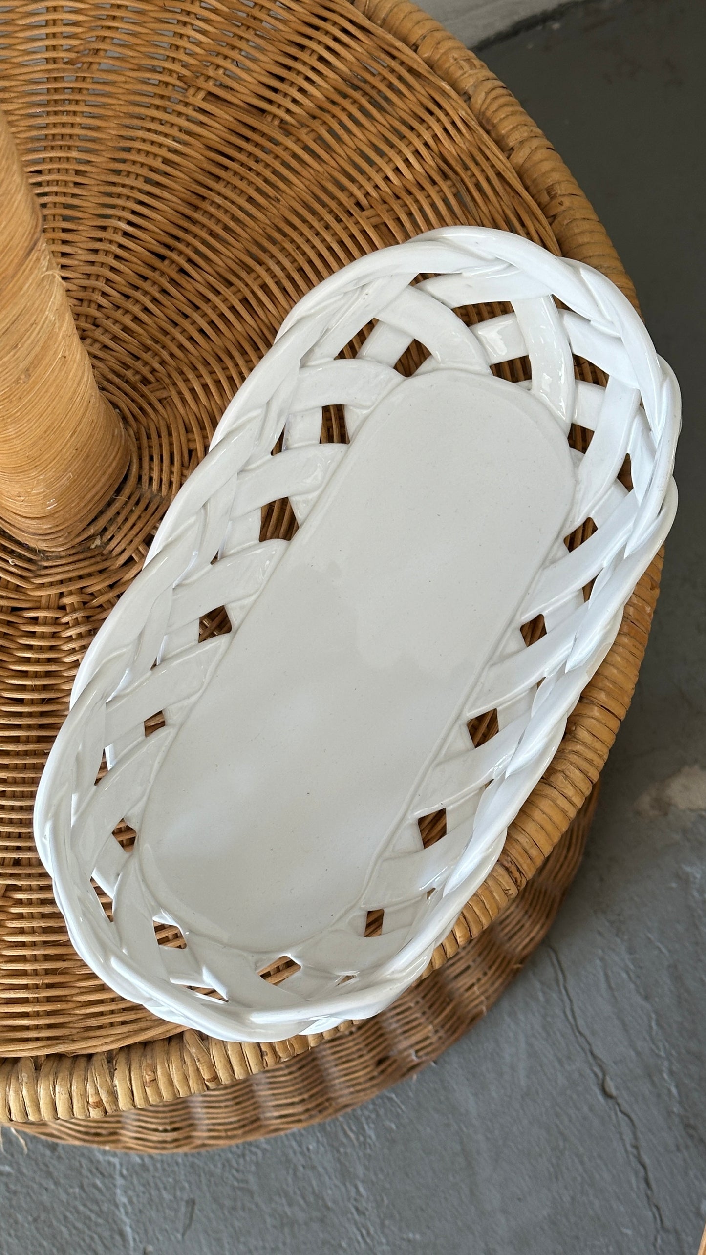 Woven Italian Ceramic Basket