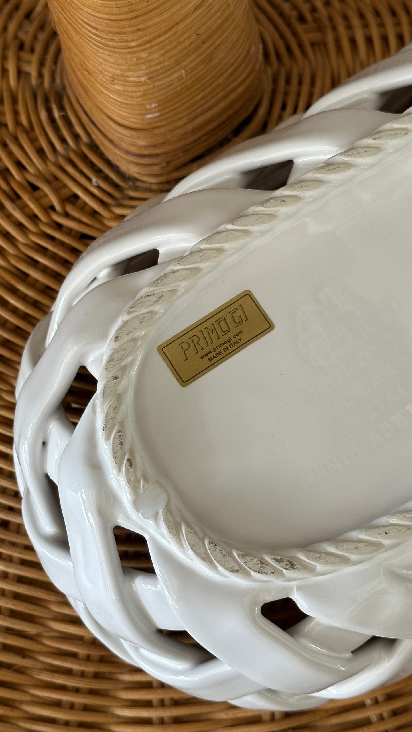 Woven Italian Ceramic Basket