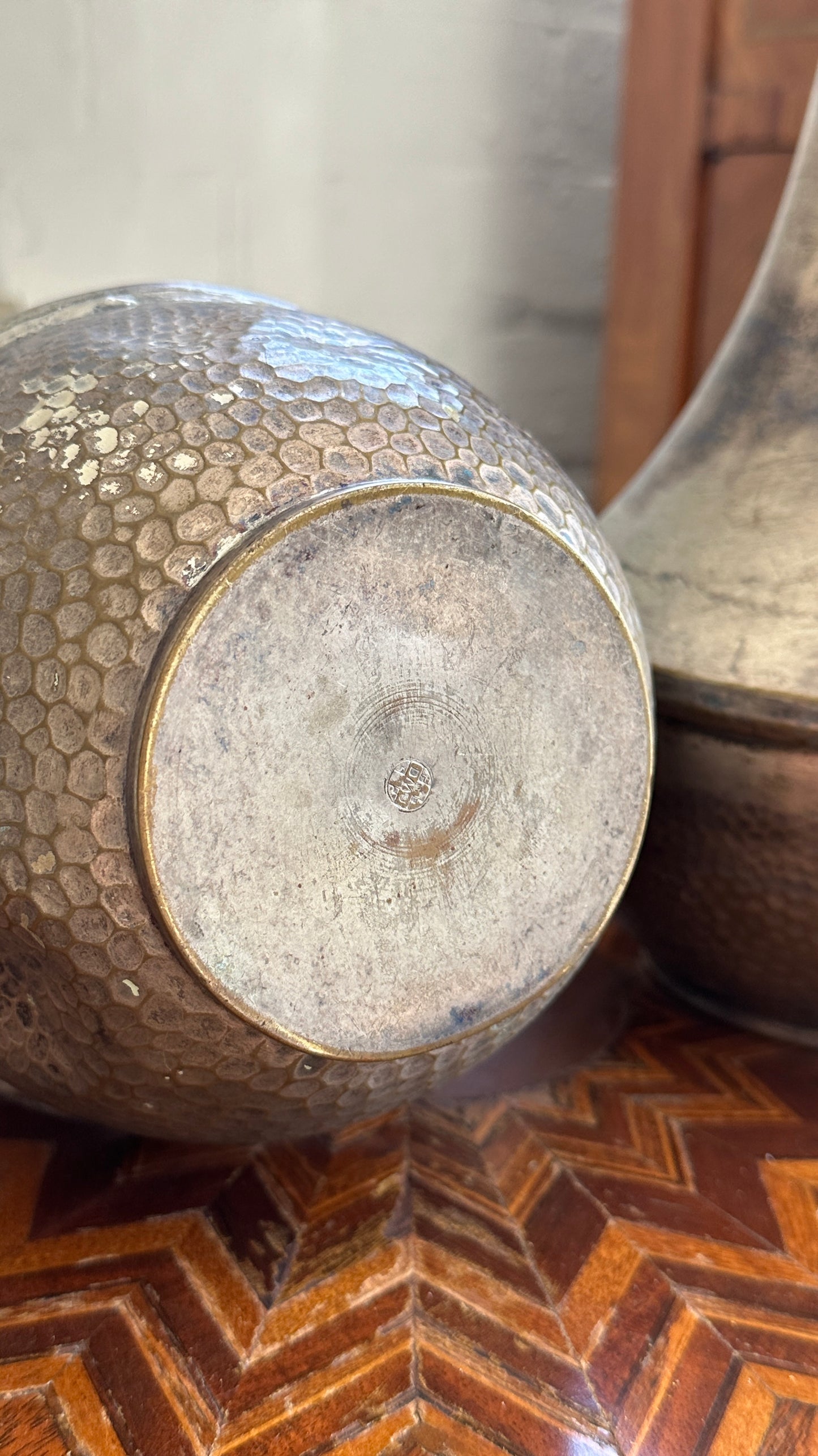 Pair of Vintage Hammered Vases