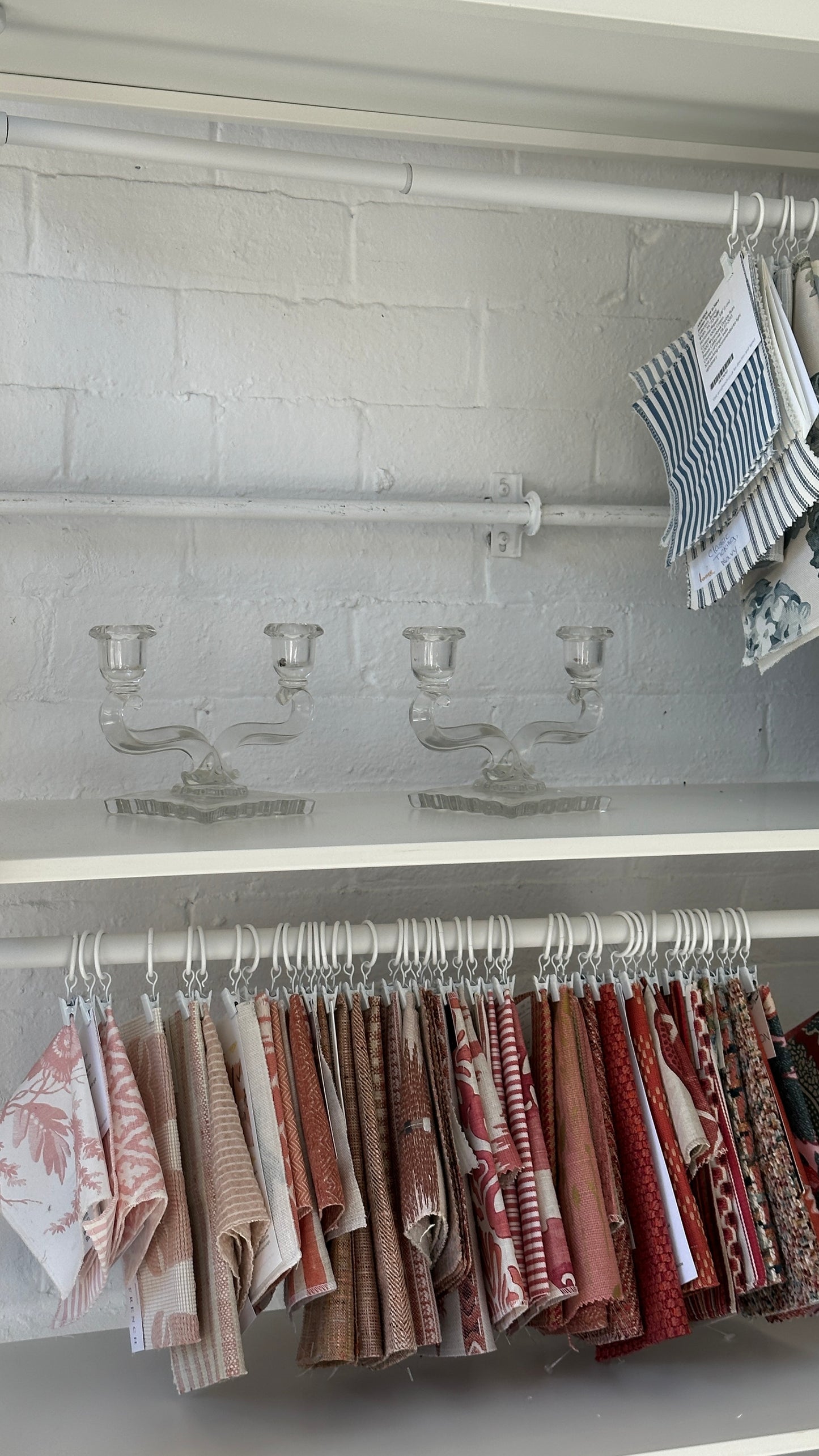 Pair of Vintage Glass Candle Holders