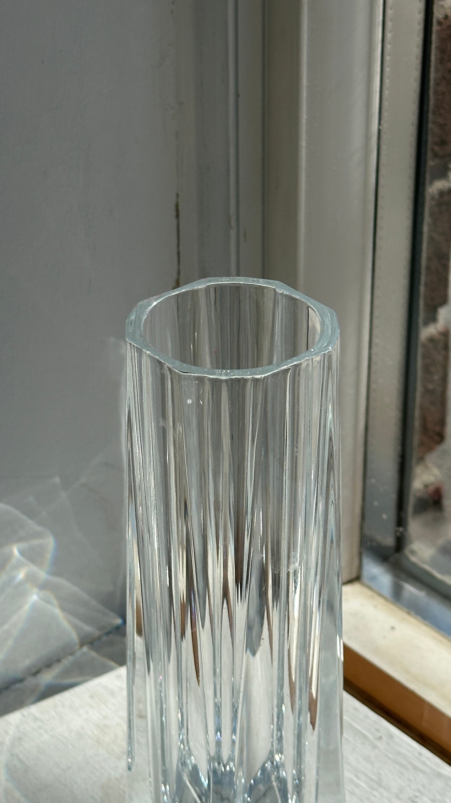 Vintage Crystal Glass Vase