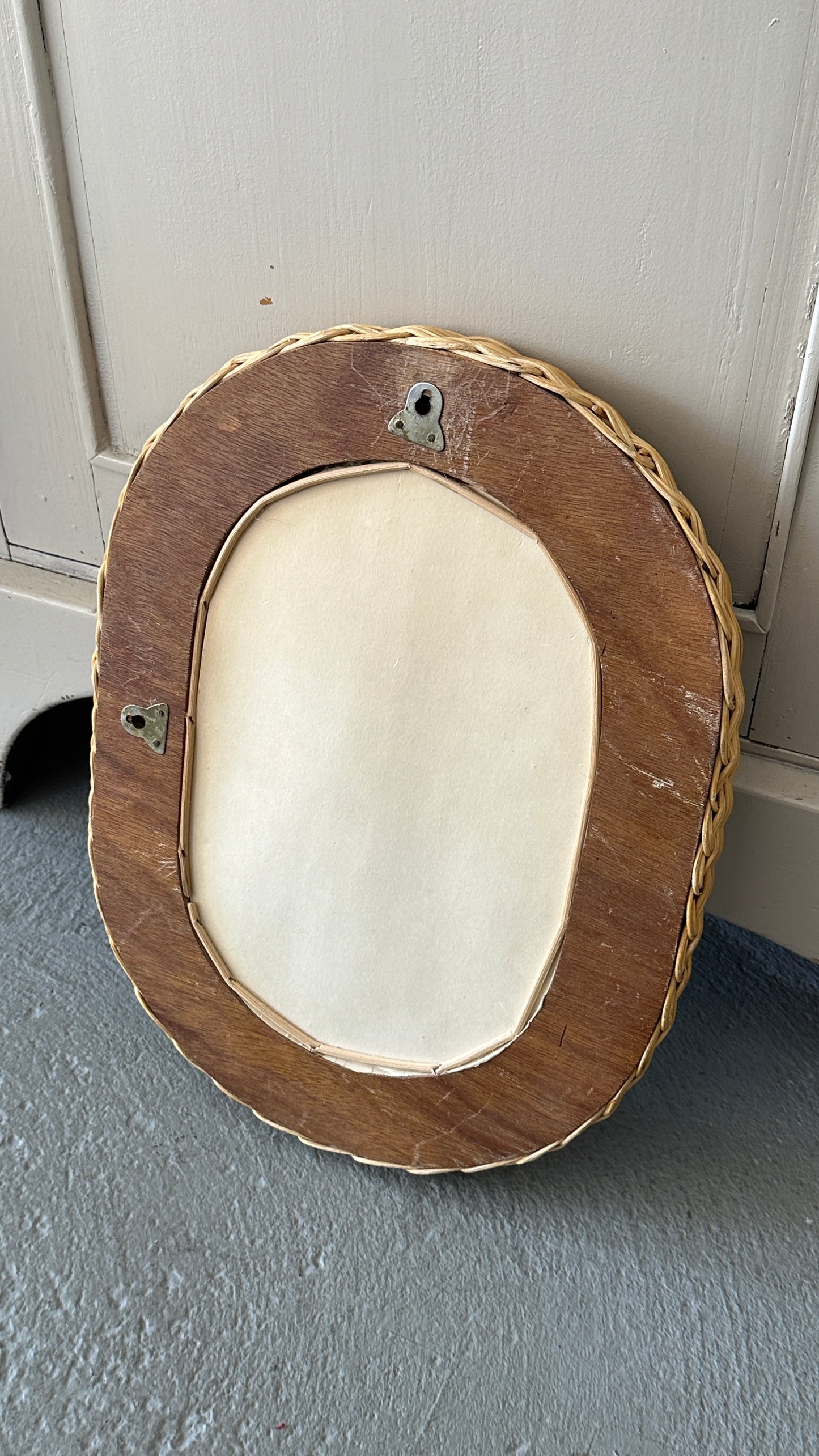 Vintage Woven Wicker Mirror