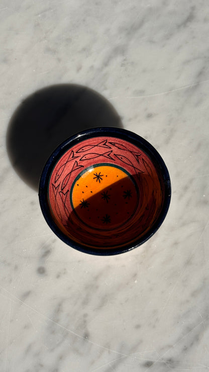 Decorated Moroccan Fish Bowl by T. Nour