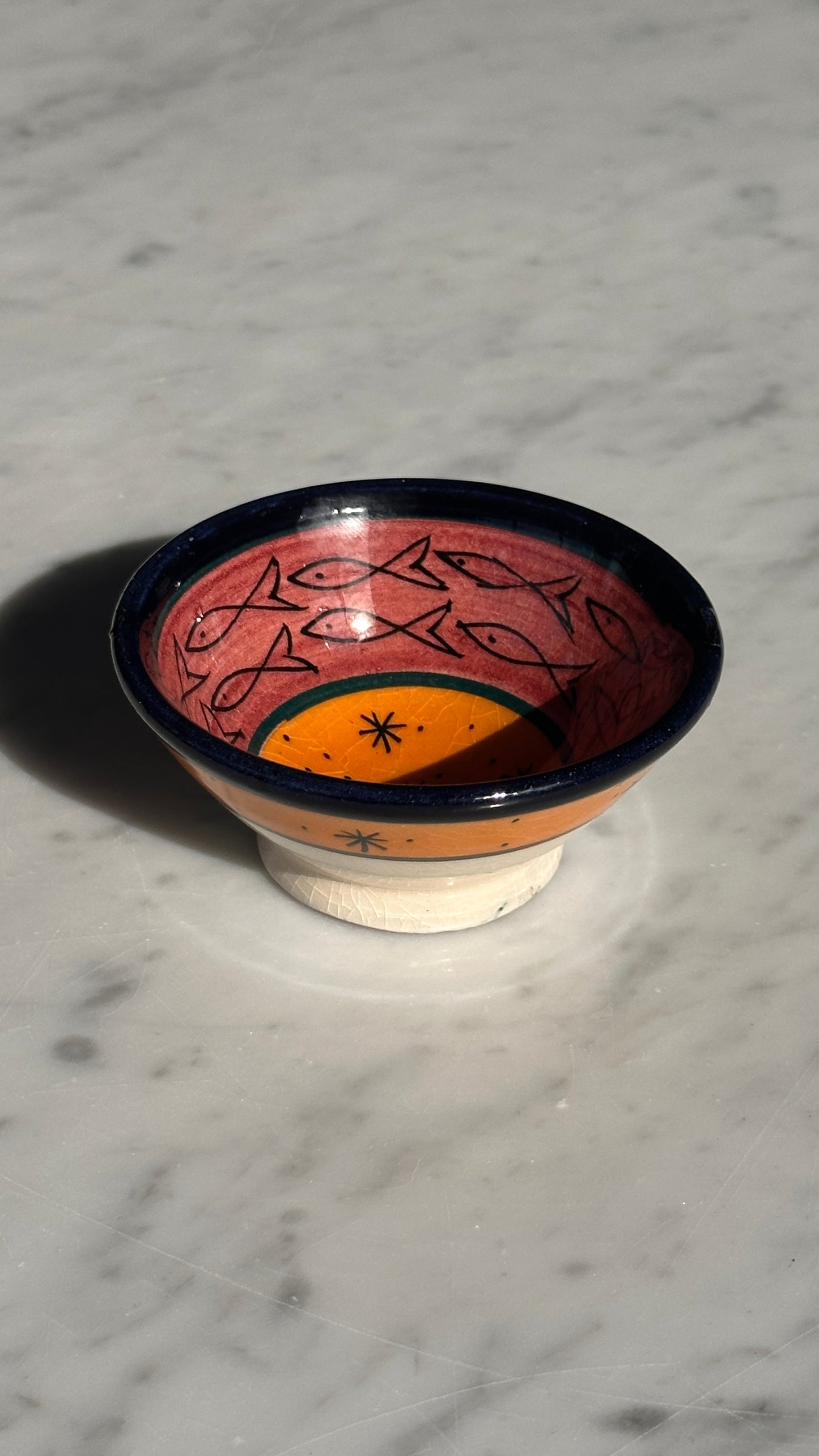 Decorated Moroccan Fish Bowl by T. Nour