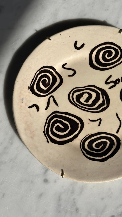 Ceramic Swirl Plate by Sonia 1987