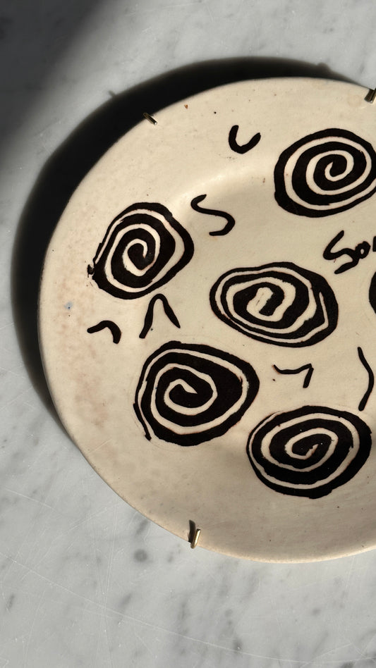 Ceramic Swirl Plate by Sonia 1987