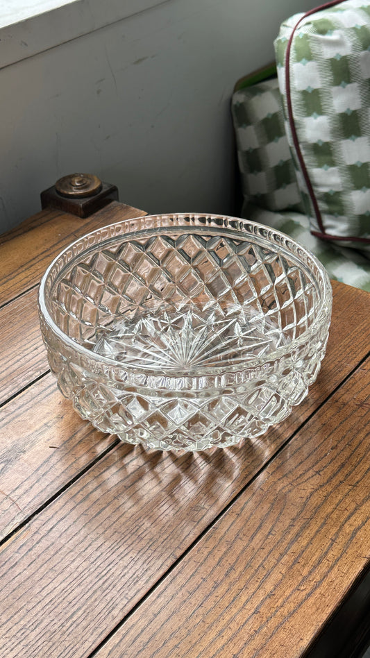 Vintage Glass Serving Bowl