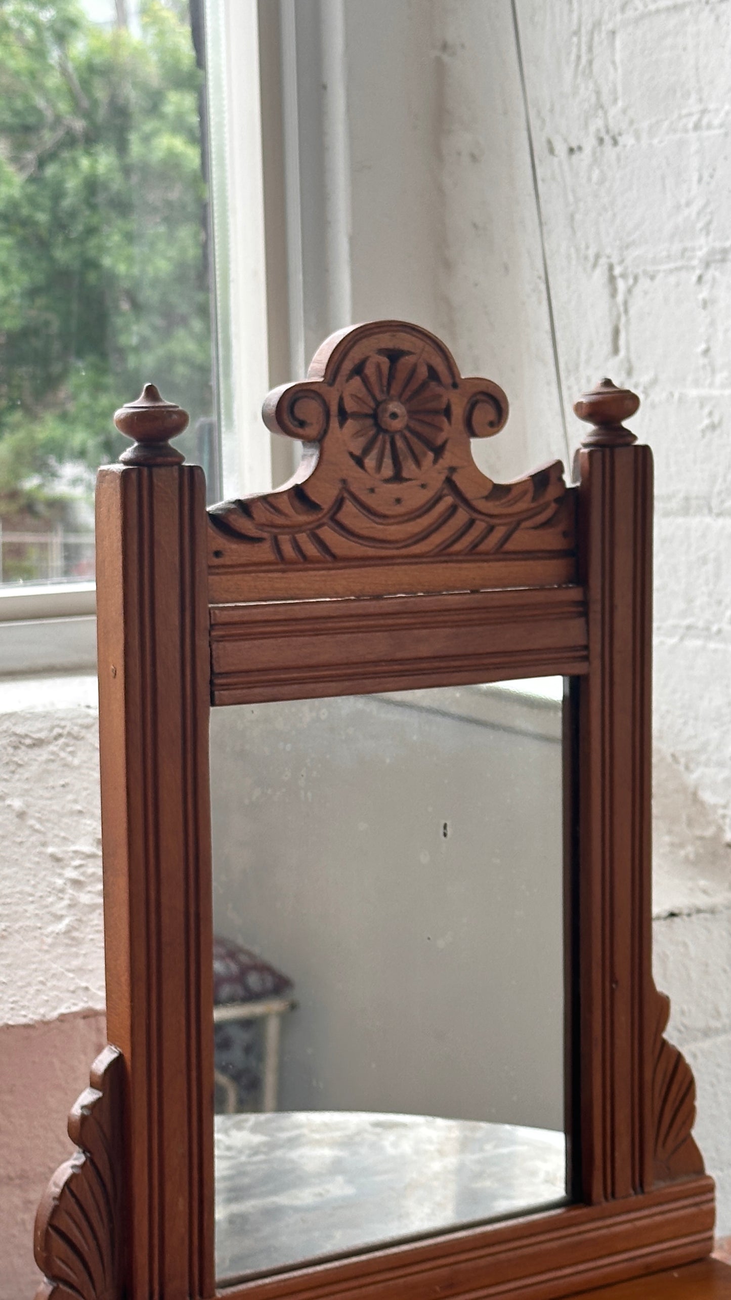 Antique Wooden Dressing Mirror