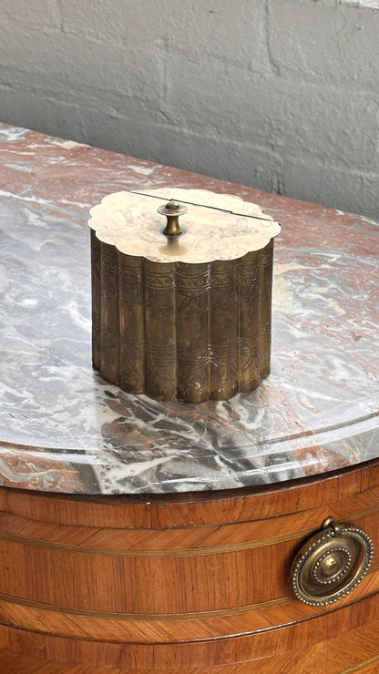 Scalloped Brass Trinket / Tea Box