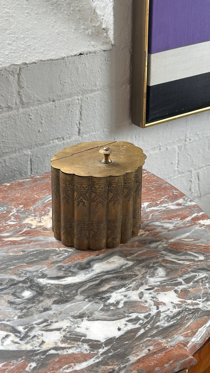 Scalloped Brass Trinket / Tea Box