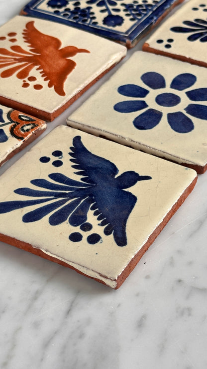 Collection of 6 Hand Painted Vintage Tiles