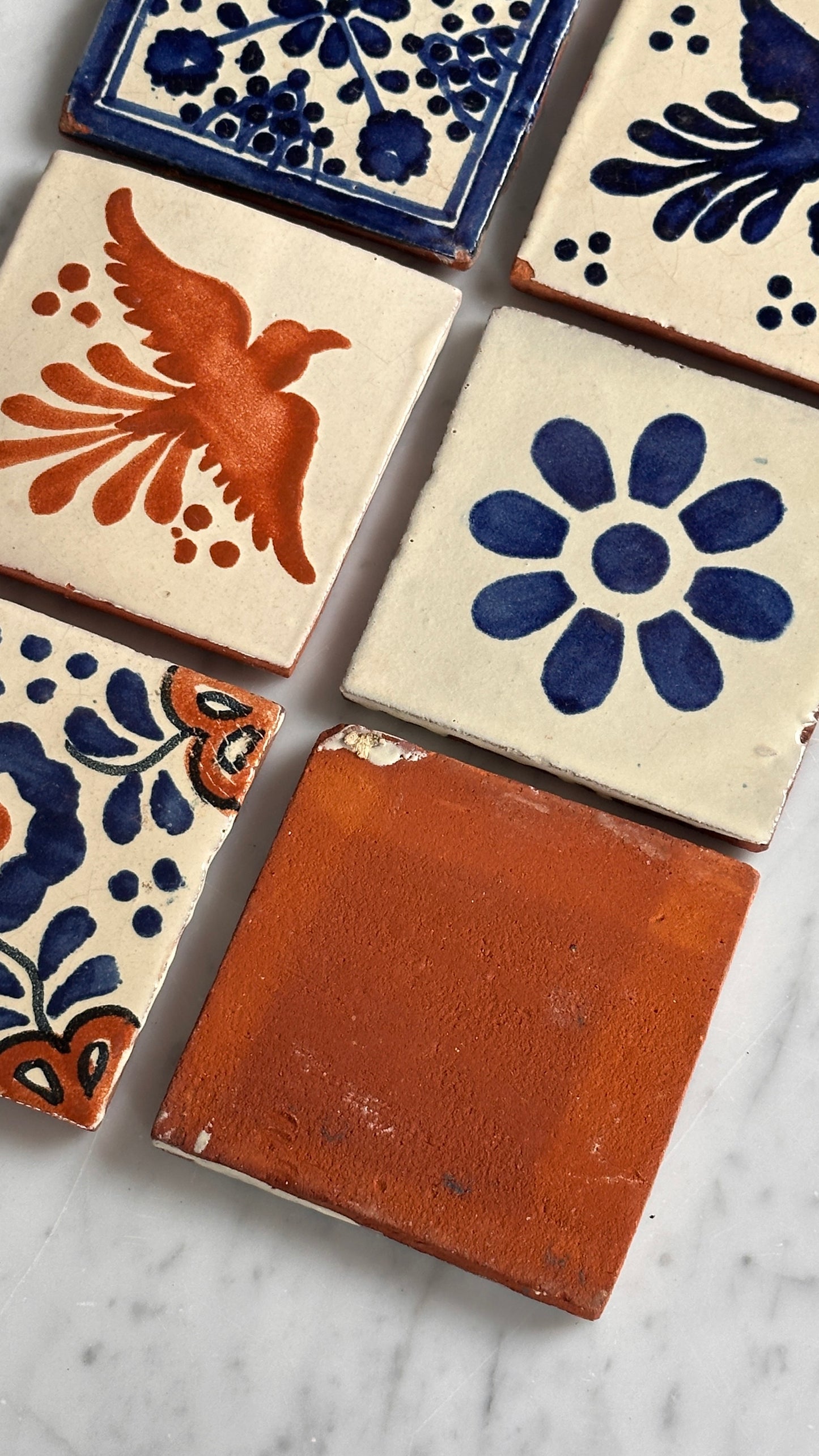 Collection of 6 Hand Painted Vintage Tiles