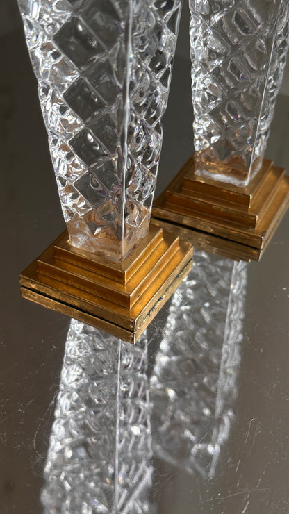 Pair of Killarney Crystal Candlesticks, Ireland