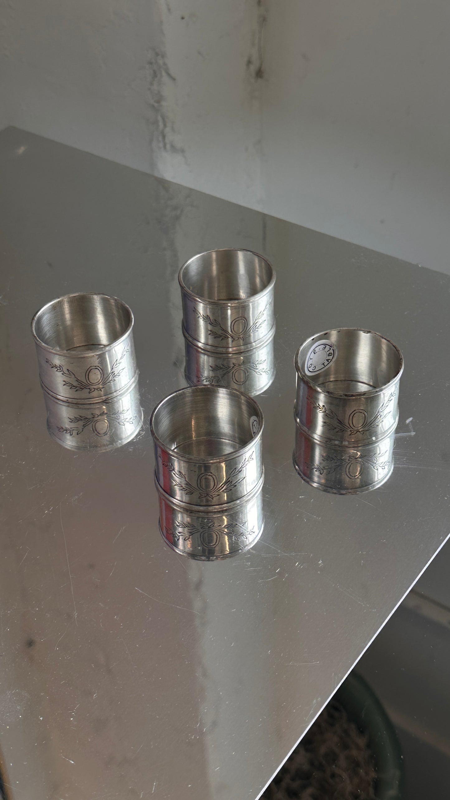 Set of 4 Silver Plate Napkin Rings