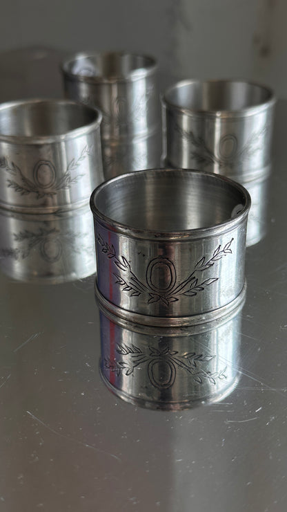 Set of 4 Silver Plate Napkin Rings