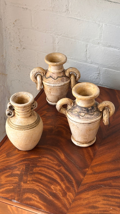 Collection of 3 Earthenware Vases