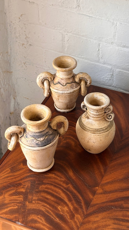Collection of 3 Earthenware Vases