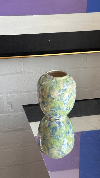 Green & Blue Swirl Ceramic Vase