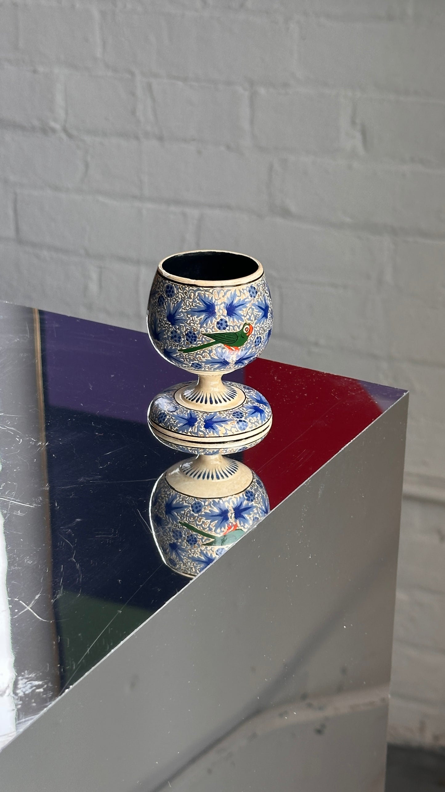 Painted Egg Cup with Bird