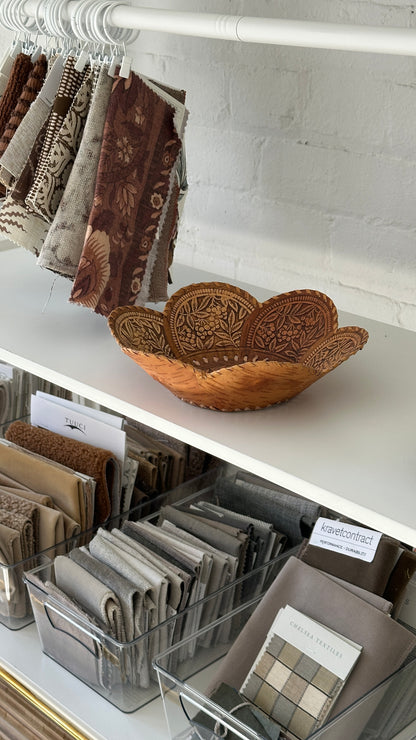 Decorative Engraved Birch Bark Bowl