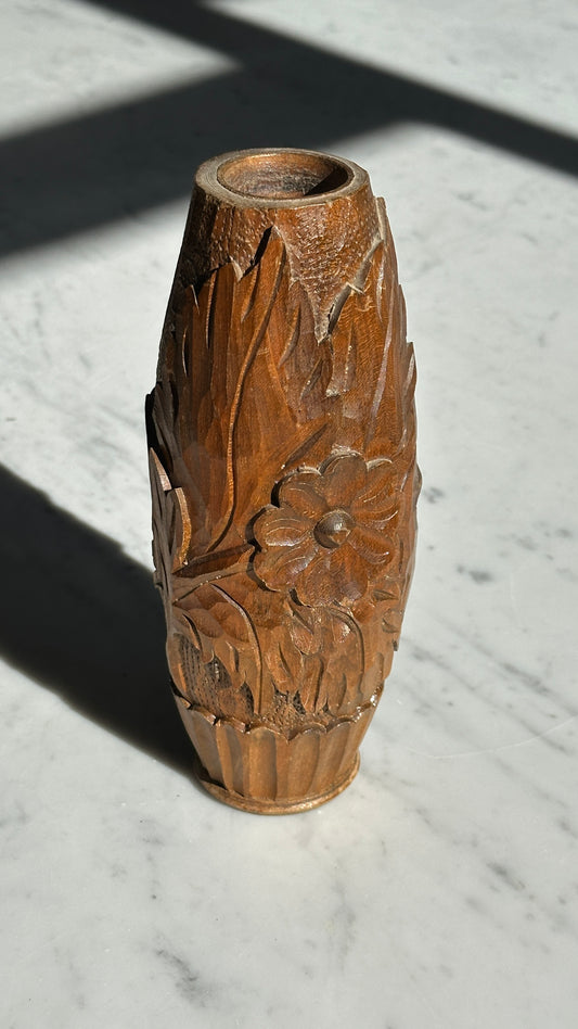 Craved Wooden Vase