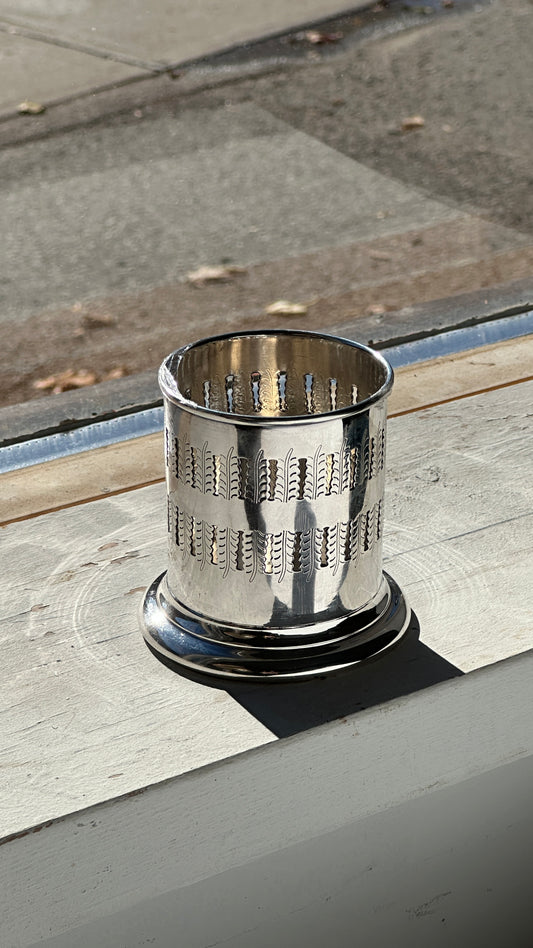 Vintage Silver Plated Copper Pen Holder