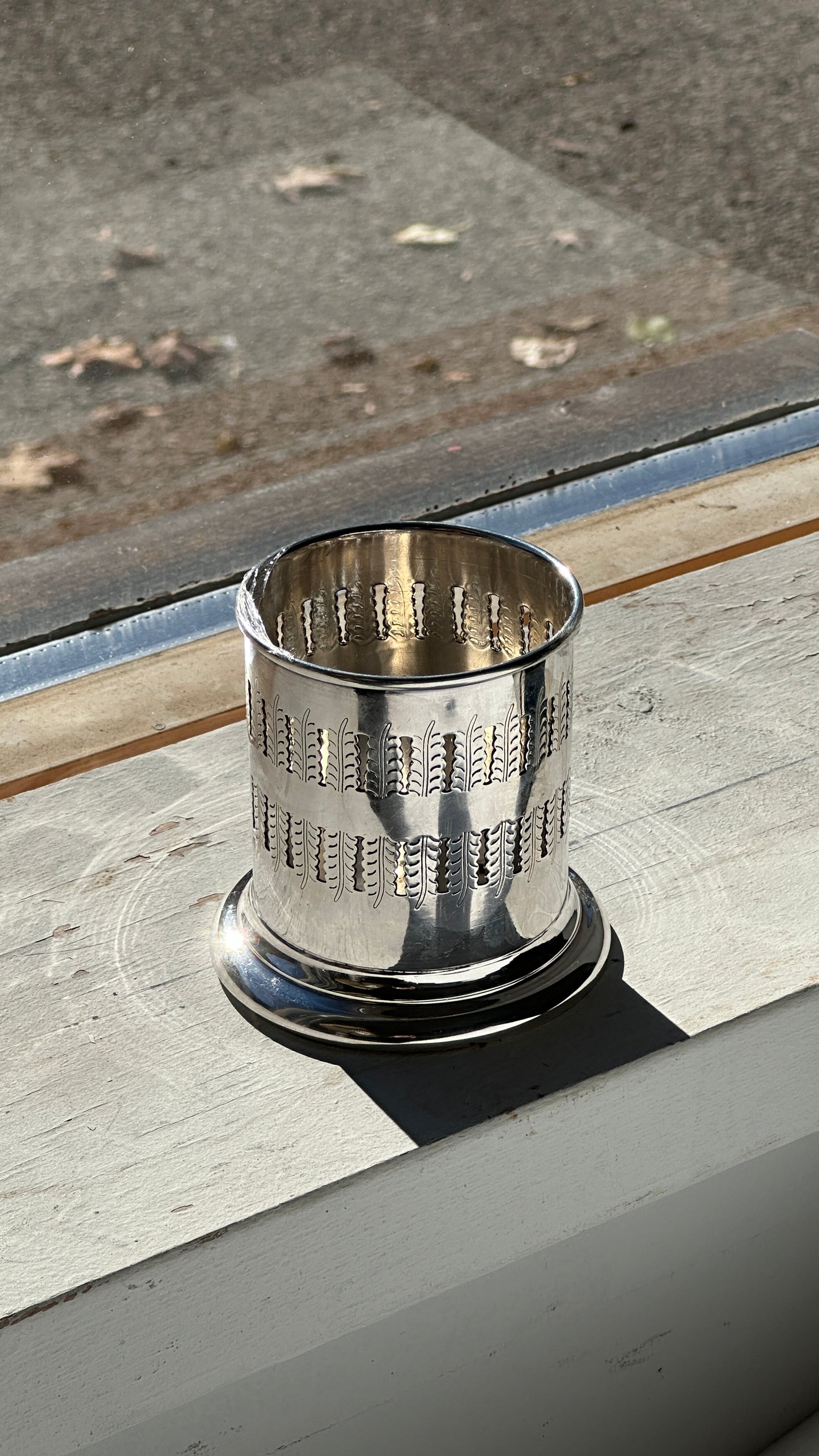 Vintage Silver Plated Copper Pen Holder