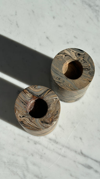 Pair of Wooden Candle Holders