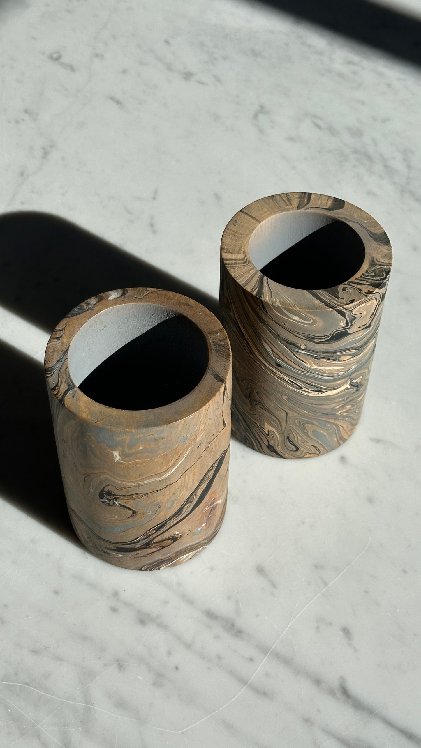 Pair of Wooden Candle Holders