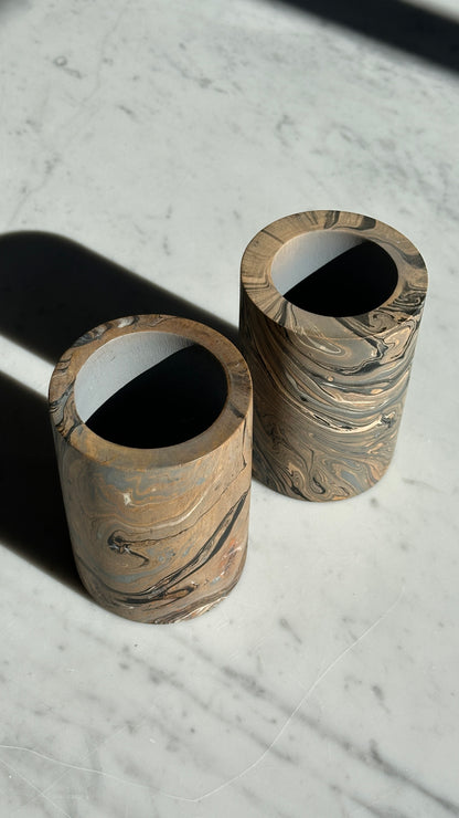 Pair of Wooden Candle Holders