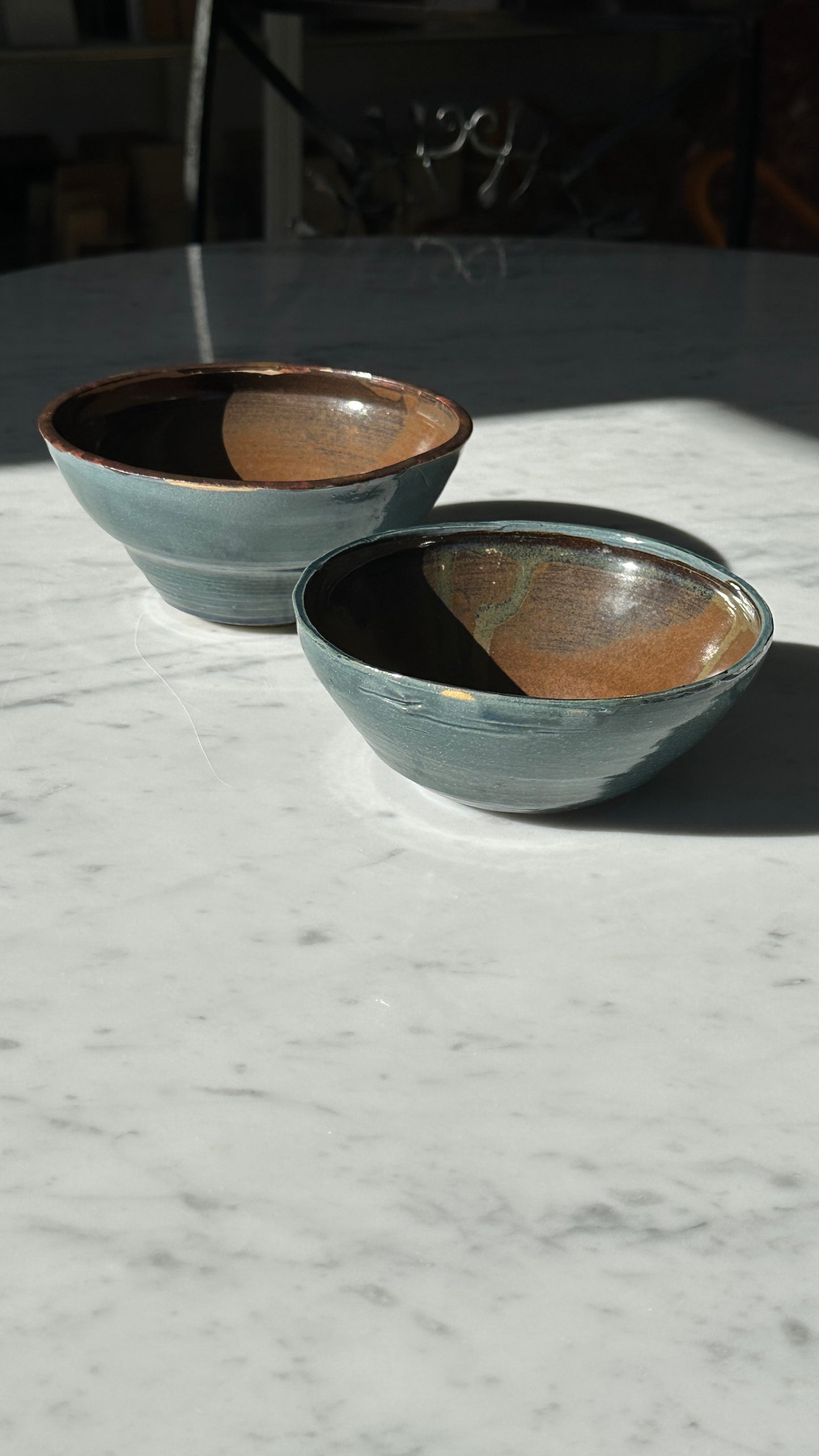 Pair of Turned Ceramic Bowls