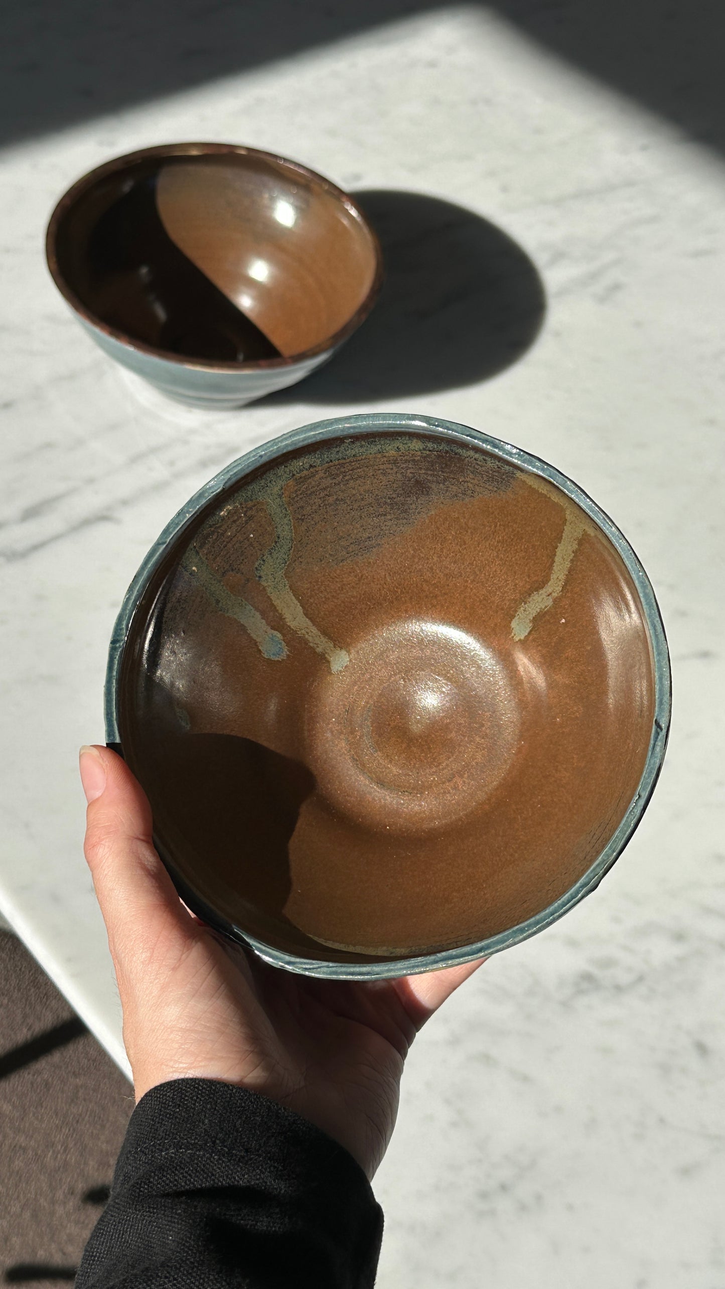 Pair of Turned Ceramic Bowls