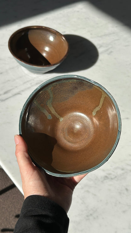 Pair of Turned Ceramic Bowls