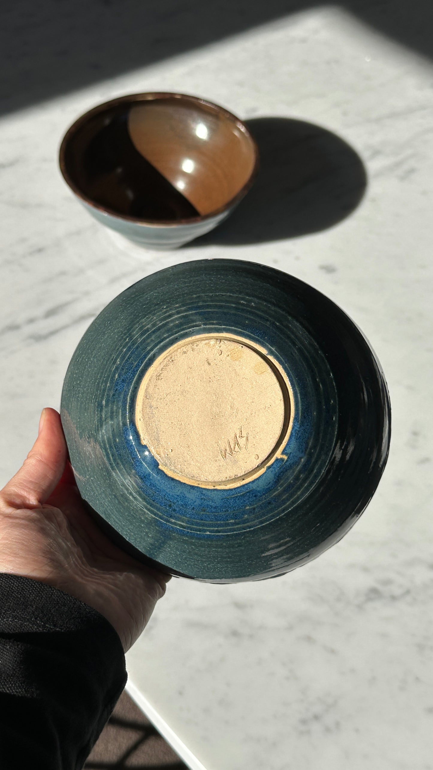 Pair of Turned Ceramic Bowls
