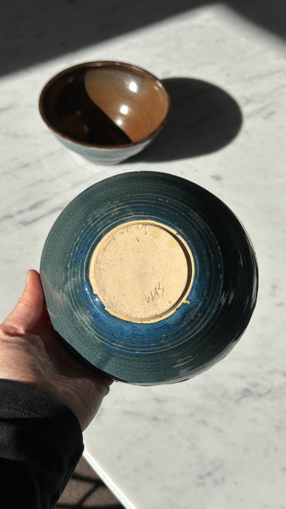 Pair of Turned Ceramic Bowls