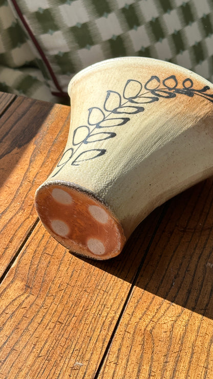 Wood Fired Ceramic Vase with Handle