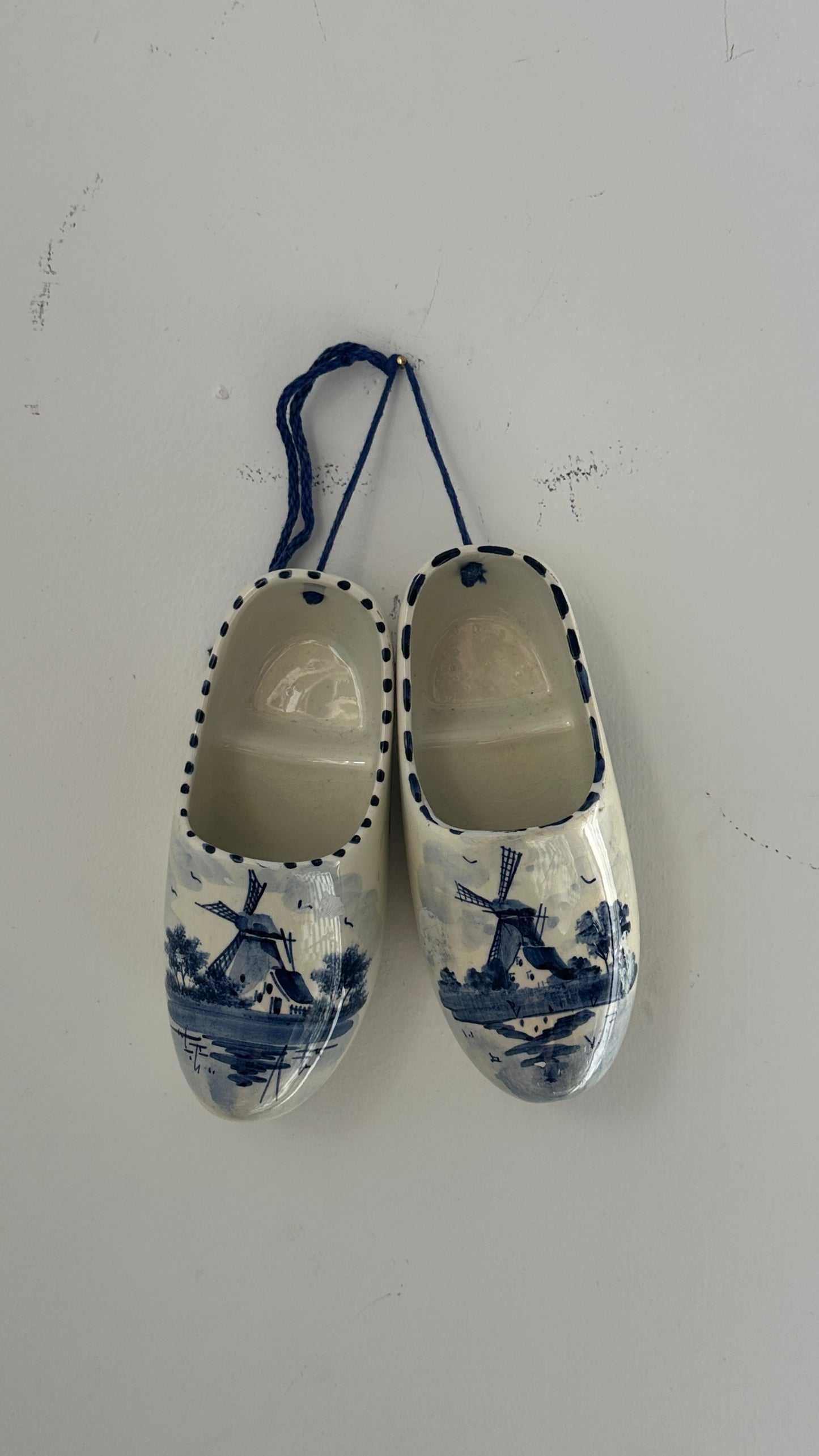 Vintage Pair of Ceramic Delft Clogs