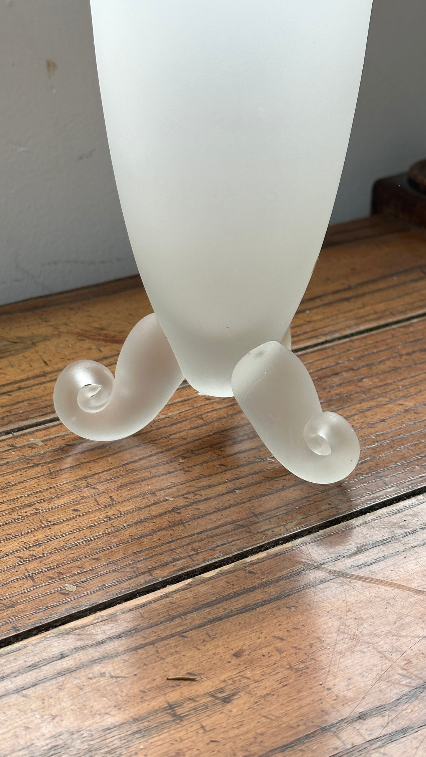 French Curled Footed Opaline Vase