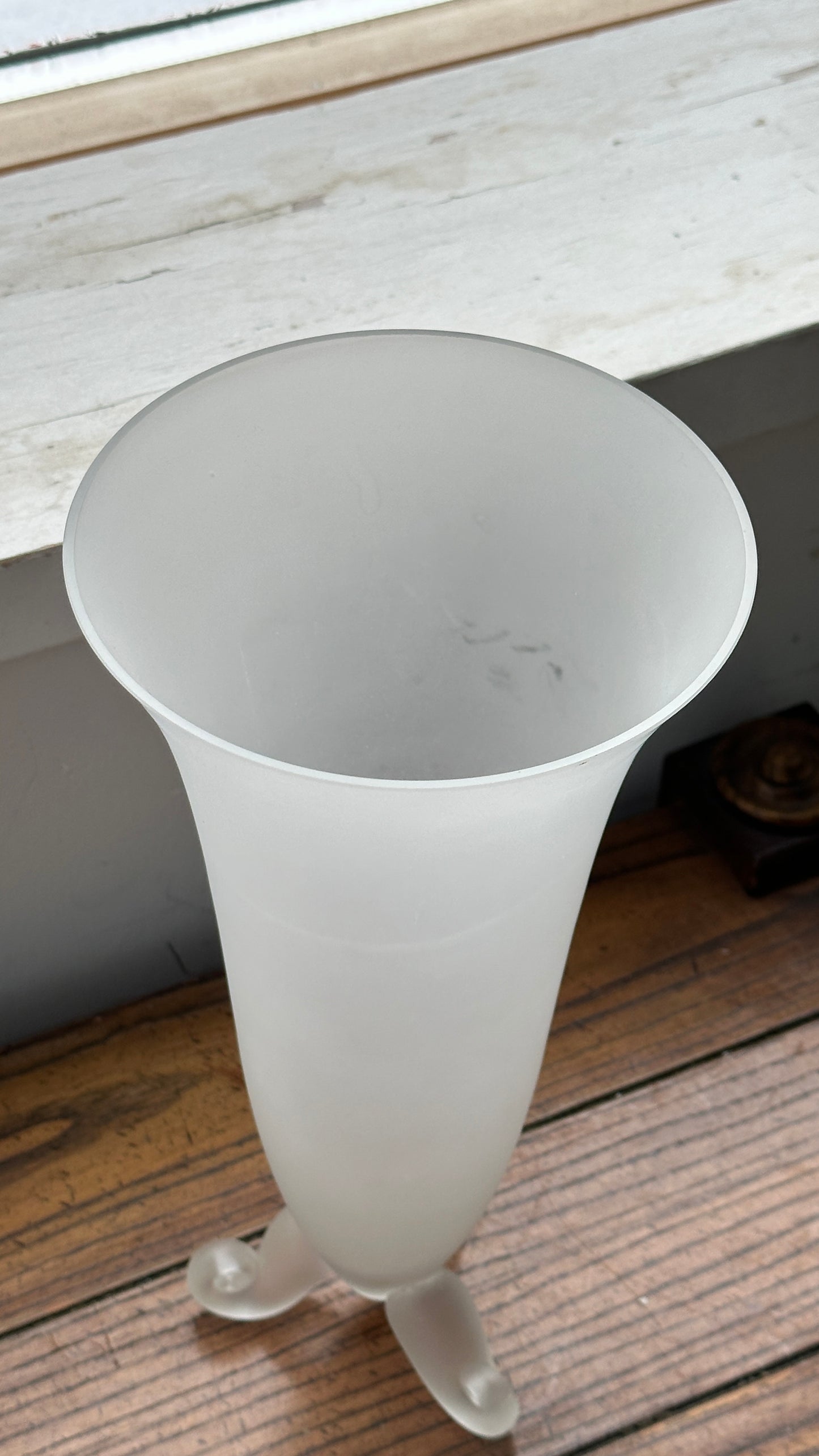 French Curled Footed Opaline Vase