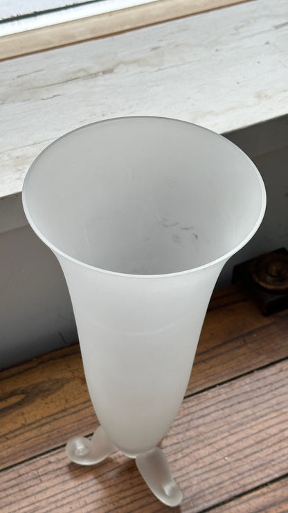French Curled Footed Opaline Vase